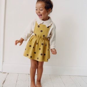Zara Polka Dot Pinafore Dress- 6-9mos
